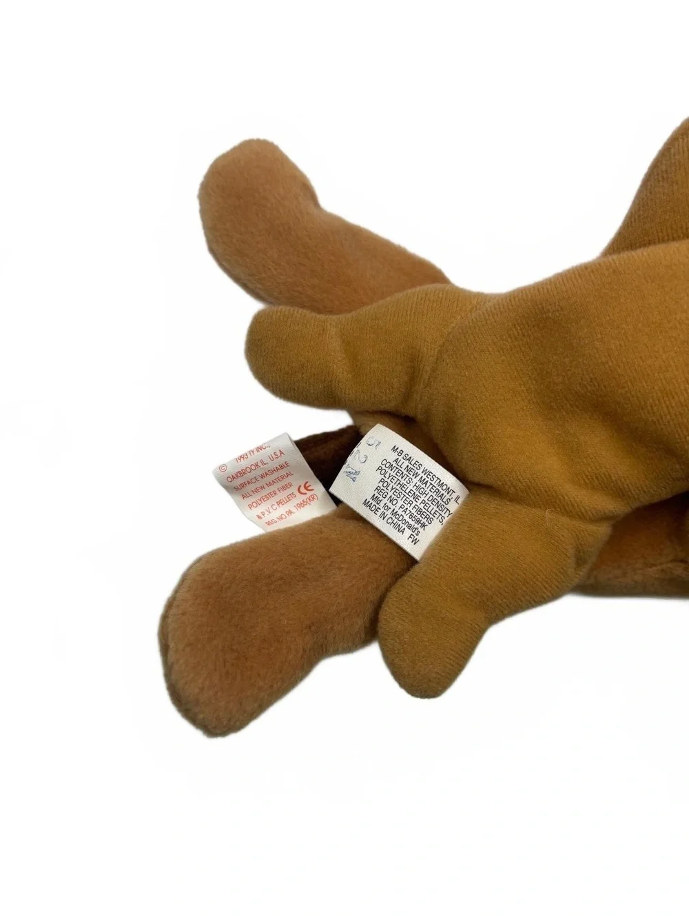 Ty Bones Beanie Baby Teenie Beanie Baby 2pc Plush Set Brown Dog Floppy Ears NWT
